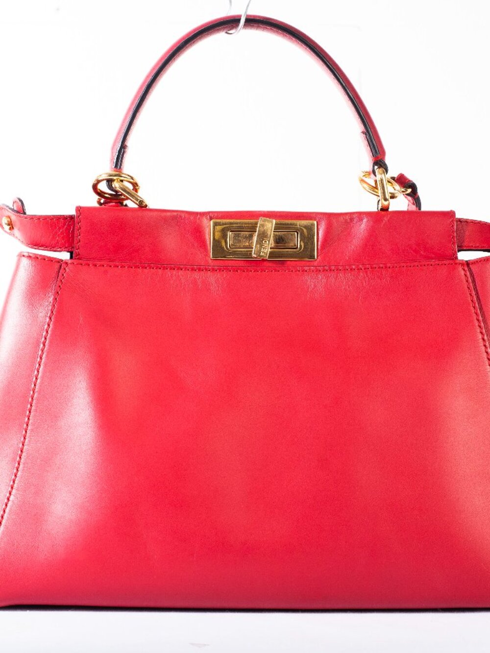 Authentic Fendi Selleria Peekaboo Red Large Satchel Bag